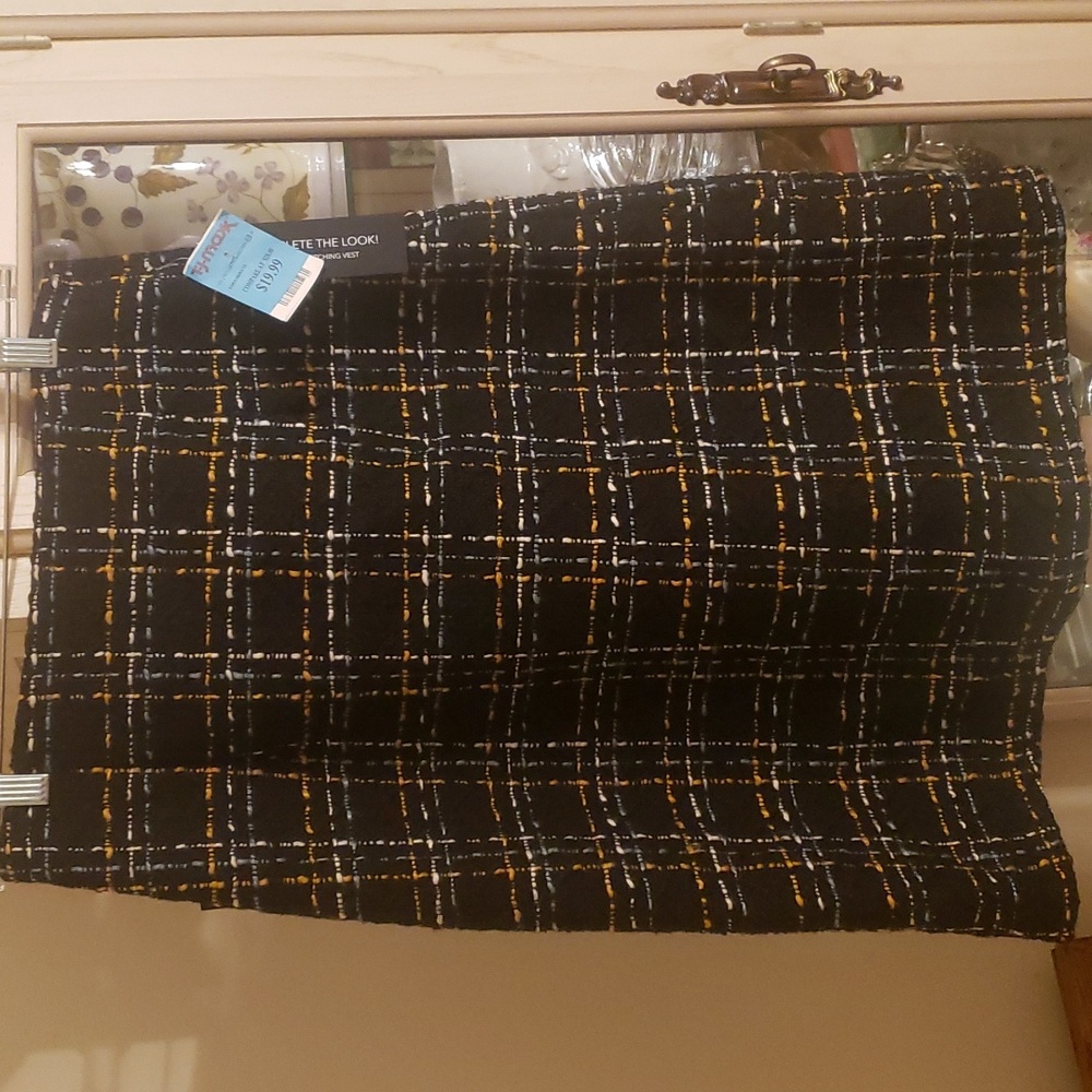 Black tweed lined skirt